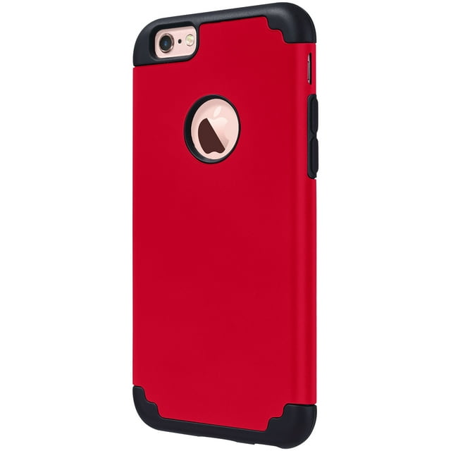 ULAK iPhone 6 Case, iPhone 6S Case, Slim Dual Layer Shockproof Bumper Phone Case for Apple iPhone 6 / 6s for Girls Women, Red