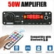 thumbnail image 4 of Amplificador Bluetooth 5.0 de 12 V CC y 50 W, Reproductor MP3, Decodificador, Radio FM, Módulo TF, USB, AUX de 3,5 mm, Receptor Bluetooth para Coche., 4 of 5