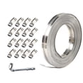 thumbnail image 2 of Abrazadera de manguera Clip ajustable de acero inoxidable 304, flejes de abrazadera de metal para mecánica, plomería, manguera de engranaje helicoidal 10m con 16 sujetadores, 2 of 8