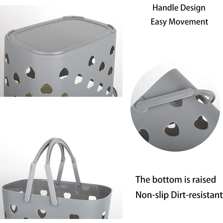 Heldig Shower Caddy Basket with Handle, Plastic Organizer Storage Tote,  Shelf Storage Bins, Portable Bathroom Storage Basket, College Dorm, Kitchen