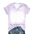 thumbnail image 4 of Ahdbta Womens Blank Bleached V Neck Shirts for Sublimation Casual Loose Short Sleeve Summer Tops Polyester Tshirt Sublimation Ready, 4 of 5
