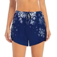 thumbnail image 2 of Gukieu Christmas Blue Print Women's Sports Shorts with Drawstring Elastic Waistband for Running, Yoga, Fitness-XX-Large, 2 of 7