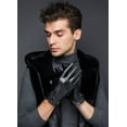 thumbnail image 3 of Men's leather gloves winter warm black soft lining, 3 of 5