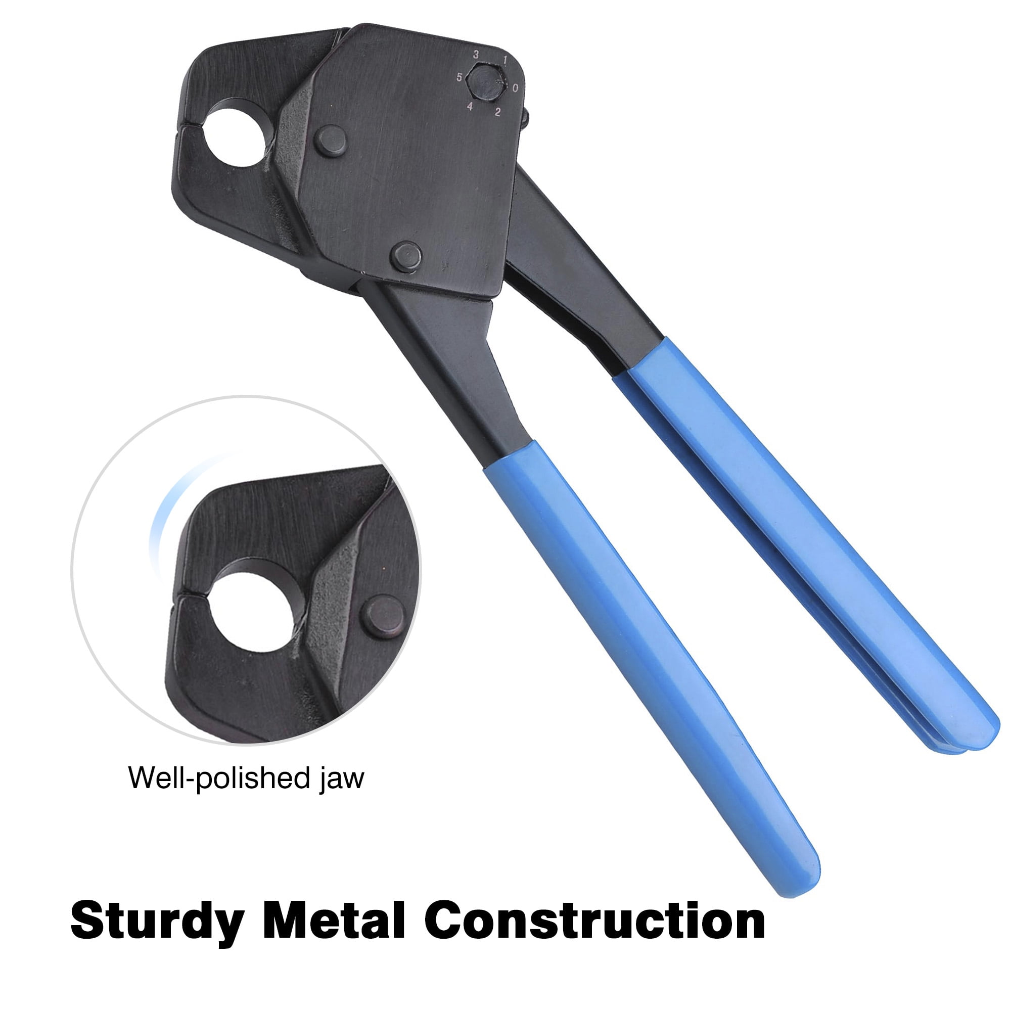 Yescom 1/2" Pex Crimping Tool Crimper with Go/no Go Gauge for Copper Ring Plumping Crimps - Blue