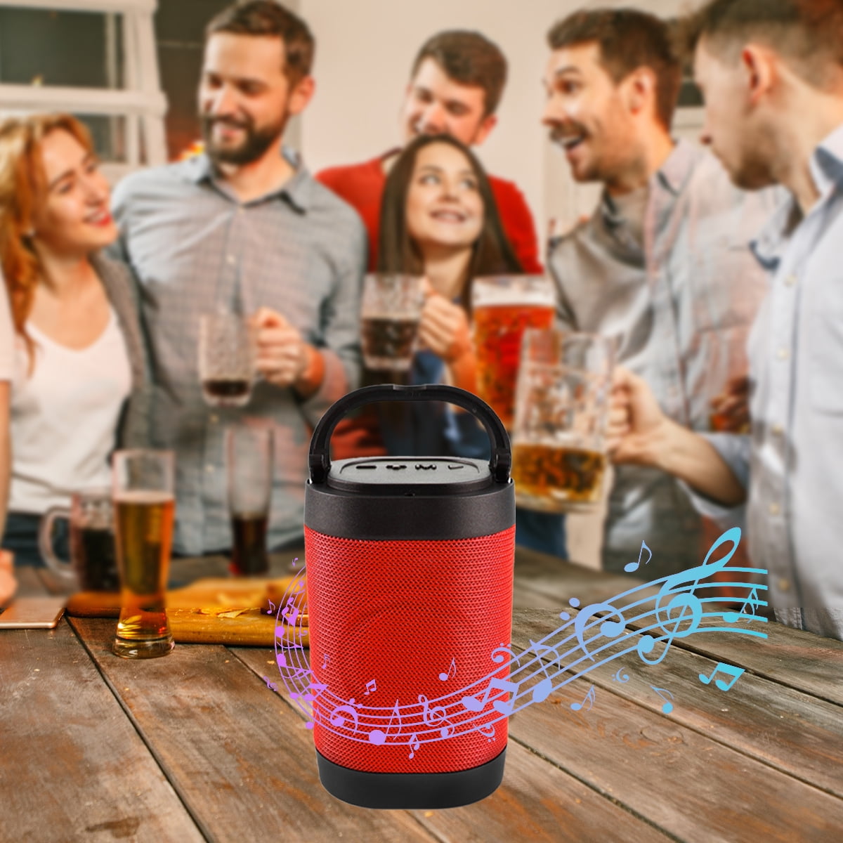 Zunammy LED Bluetooth Wireless Tower Outdoor Speaker - Blue