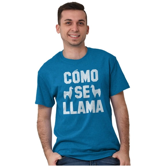 Como Se Llama Alpaca Animal Humor Men's Graphic T Shirt Tees Brisco Brands 2X