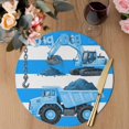 thumbnail image 3 of Blue Striped Truck Round 13 Inch Placemats Set of 6, Farmhouse Stripes Modern Art HeatResistant Non Slip Place Mats for Dining Table, Wipeable Braided Kitchen Table Mats for Housewarming, 3 of 9