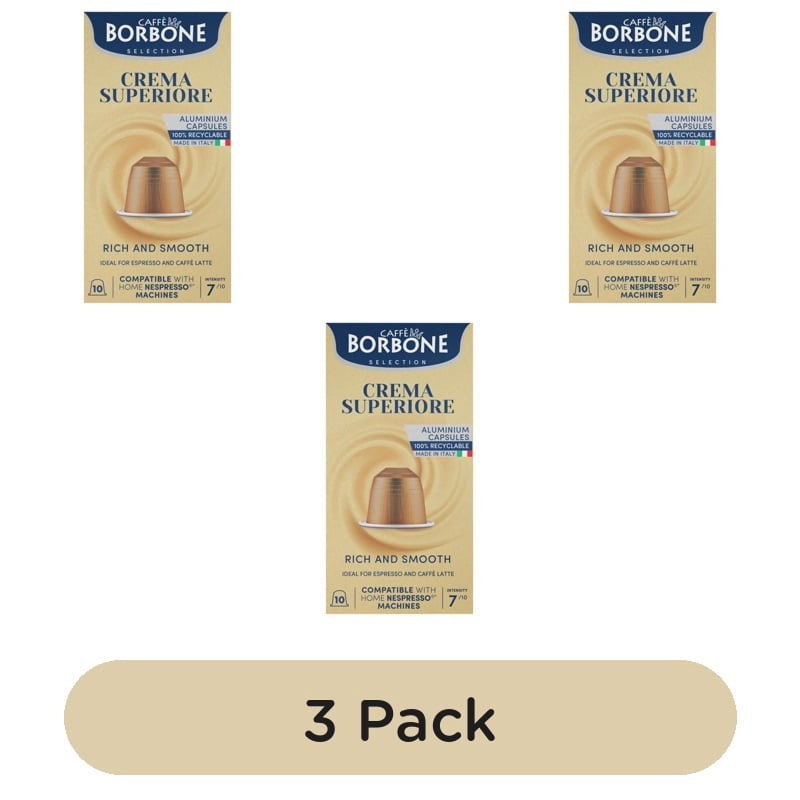 Caffe Borbone Crema Superior Intensity 7 Nespresso Compatible Capsules, 10 pods per pack, British Import (Pack of 3)