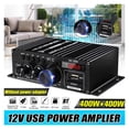thumbnail image 1 of Ak380 800W 12V Power Amplifier Bluetooth 5.0 Stereo Home Car BASS Audio Amp Music Player Bluetooth Car Speaker Class D FM USB/SD ,Efficient Heatsink, 1 of 7