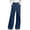 Navy, variant on OIOLOYJM Women's Wide Leg Wrap Pants Cotton Linen Button Front Elastic High Waisted Trousers Elegant Casual Beach Vacation Pants with Pockets Wine S