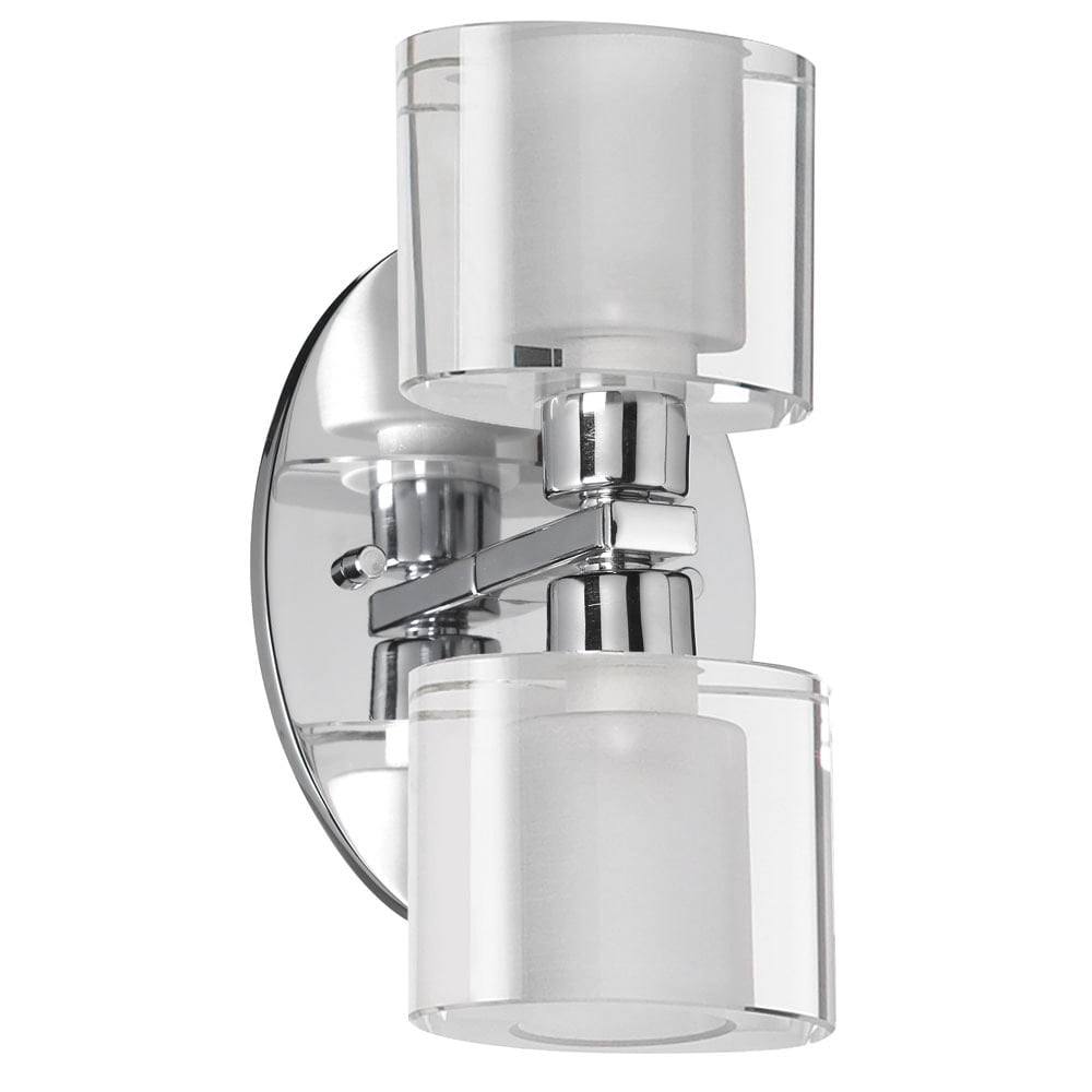 Dainolite 2 Light Glass Wall Sconce - Polished Chrome - Walmart.com ...
