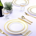 thumbnail image 6 of 175 pieces of dinner cutlery set, suitable for 25 guests - disposable plastic plates, heavy-duty, including 25 dinner and salad plates, cups, and cutlery set for wedding parties, 6 of 6