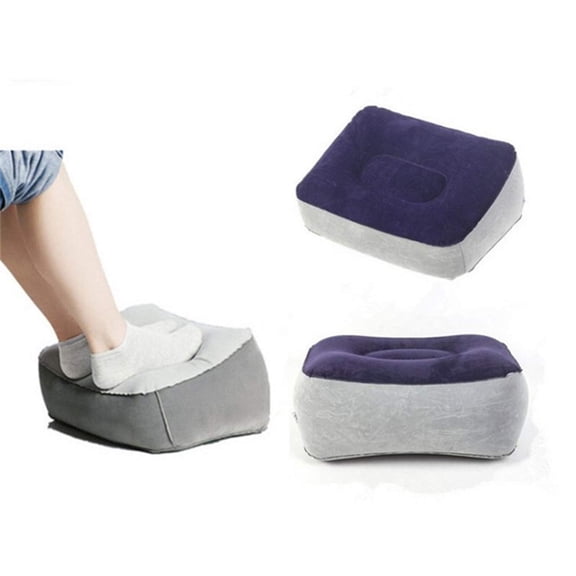 PVC Inflatable Foot Pad Pillow,Travel Foot Rest Flocking Pillow Relax Cushion Inflatable Travel Foot Rest Pillow