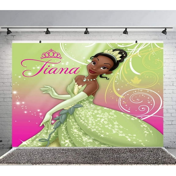 Tiana Backdrop Banner Party Supplies Poster Movie Theme Background for Photography Kids Birthday Decorations