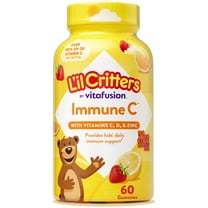 L’il Critters Immune C Daily Gummy Supplement Vitamin for Kids, for Vitamin C, D and Zinc for Immune Support, Orange, Lemon and Cherry Flavors, 60 Gummies
