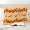 thumbnail image 3 of Fall Outdoor Waterproof Pillow Covers, Burnt Orange Pumpkin Vintage Autumn Maple Leaves Decorative Square Throw Pillowcase Sofa Cushion Sham for Patio/Couch/Chair, 26"x26" 2 Pack, 3 of 8