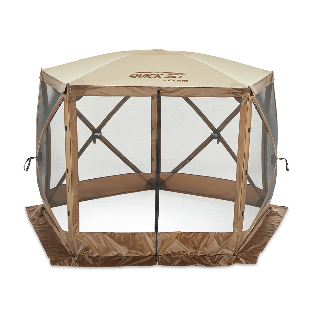 Clam QuickSet Venture Portable Camping Gazebo Canopy Shelter, Brown (Open Box) - image 3 of 13