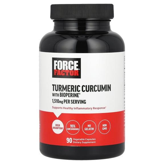 Force Factor Turmeric Curcumin with BioPerine®, 90 Vegetable Capsules