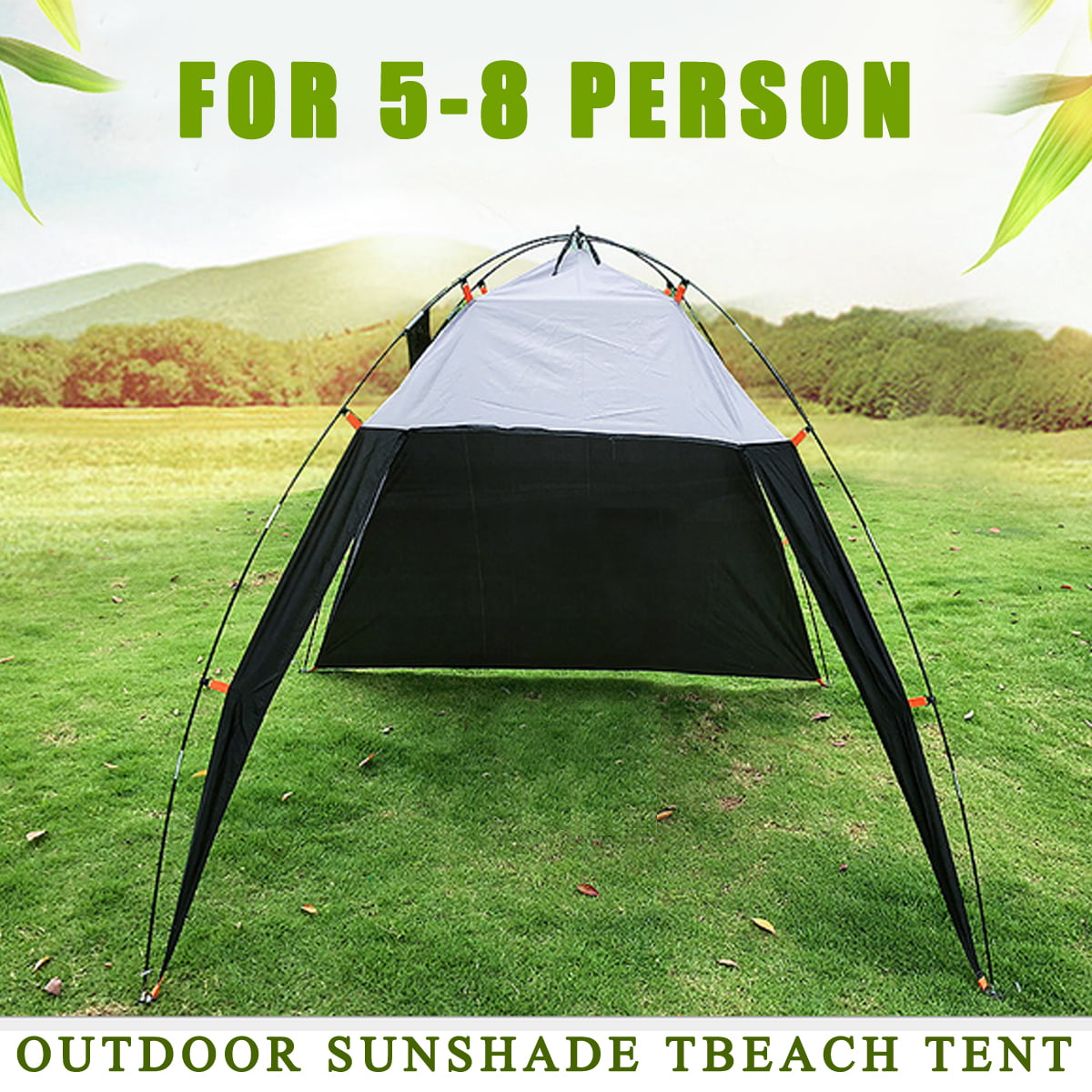 Portable Beach Canopy Sun Shade Triangle Patchwork Tent Shelter Camping Fishing