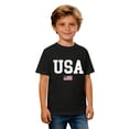 thumbnail image 4 of Ruiwill Toddler Boys Tops 4Th Of July Size 2-3 Years Summer Crew Neck Short Sleeve Usa Flag Print Tees Stretchy Independence Day Boy Tops Black, 4 of 4