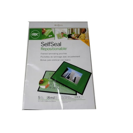 5 Self Seal Repositionable Framed Laminating Pouches