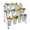 White, variant on Flower Display Stand with 12 Buckets, Flower Cart 3 Layers, Flower Stand Metal with Wheels, Moving Florist Bouquet Shelf, Gold
