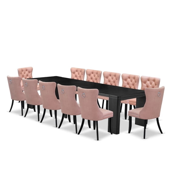 Luxe by East West Furniture 13-piece Modern Dining Room Table Set a Rectangular Kitchen Table