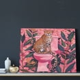 thumbnail image 3 of Susaid Cheetah On Toilet Humor Art Pattern Canvas Wall Decor Poster Framed Artwork Decoration for Bedroom Home Office Ready to Hang,Horizontal, 3 of 6