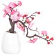 thumbnail image 5 of Flor de ciruela artificial Fliga de ciruela falsa en la maceta decorativa artificial en macetas bonsai, 5 of 5