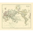 thumbnail image 2 of Arrowsmith 14x12 White Modern Wood Framed Museum Art Print Titled - Mercator Projection - Arrowsmith 1844, 2 of 4