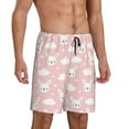 thumbnail image 2 of Kdxio Rabbit And Cloud Print Mens Sleep Shorts Bottoms Soft Comfy Pajama Wear Pants with Drawstring Pockets, 2 of 7
