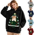 thumbnail image 5 of Christmas Pet Pouch Hoodie for Women Long Sleeve Xmas Tree Graphic Loose Flannel Pullover Sweatshirt Dog Cat Carrier Hoodie, 5 of 8