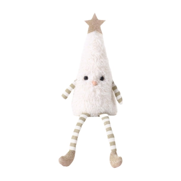 Muñeco de peluche para árbol de Navidad, decoración navideña decorativa para fiestas Blanco