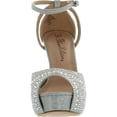 thumbnail image 3 of Blossom Womens VICE-126 Bridal Formal Evening Party Ankle Strap High Heel Peep Toe Glitter Sandal, 3 of 4
