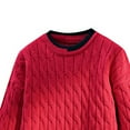 thumbnail image 5 of Miluxas Men's Sweaters Crewneck Basic Lightweight Wool Blend Knitted Pullover Long Sleeve Shirts for Men Red, 5 of 6