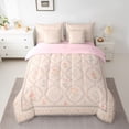 thumbnail image 2 of Homewish Chic Floral Flowers Twin Bedding Sets 7-Piece for Adults Female Men,Spring Garden Blossoms Bedding Comforter Set Microfiber,Abstract Geometric Plaid Breathable Sheet Sets, 2 of 8