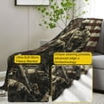 thumbnail image 3 of Patriotic Soldier Flannel Blanket, Army Gifts, Military Blanket for Veteran Adults, Soft Lightweight American Flag Throw Blankets for Bed Home Decor 50" x 60", 3 of 5
