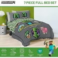 thumbnail image 5 of Minecraft Let's Minecraft 7 Piece Full Size Comforter Set with Shams - Kids & Teens Gaming Bedding, 5 of 5