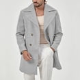 thumbnail image 2 of QHFBli Water-Resistant Mens Trench Coat Men's Solid Anorak Jacket Warm Casual Outerwear Coat with Zipper Fly and Grey XXL, 2 of 5