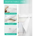 thumbnail image 3 of No Hook Shower Curtains with Snap in Liner, Vintage Wood Grain Fabric Shower Curtain, Farmhouse Abstract Ombre Blue Geometric Double Layers & See-Through Top Window Bathroom Curtains 60''x72'', 3 of 6