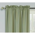 thumbnail image 2 of 1 PAIR lined thermal blackout window curtain panel treatment drape top rod pocket sage plain solid color R64 35" X 95" each panel, 2 of 3