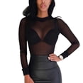 thumbnail image 1 of See Through Top Slim Fit Black Breathable Elastic Fashionable Mesh Top  For Beach Party ANGGREK Otros, 1 of 7