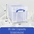 thumbnail image 3 of Really Useful Box 35L Transparent Storage Container with Snap Lid, 4 Pack, 3 of 8