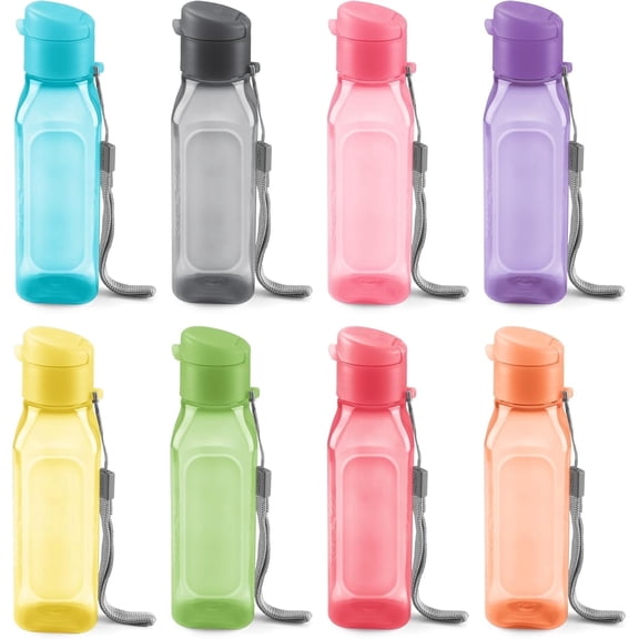 MILTON 8 Pack 10oz Reusable Water Bottles with Carry Strap – Multicolor