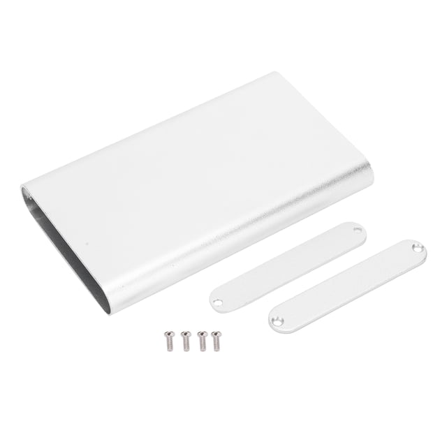 Caja de aleación de aluminio de 13x61x100mm, caja de proyecto de instrumento impermeable para placa de circuito, decodificador GPS, oxidación con chorro de arena, plata VoborMX herramienta