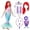 Blue(3-4yrs), variant on SYNCFUN Little Mermaid Costume for Girls, Cute Mermaid Costume Set with Red Wig for Kids Halloween Themed Party Role Playing Cosplay 3-7 Years