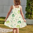 thumbnail image 4 of Odeerbi 2-12 Años Niñas Lindo Vestido de Tanque de Impresión de Rana Vestido de Sol de Verano Sin Mangas Botón Frontal Vestido de Línea A, 4 of 8