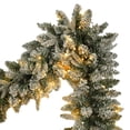 thumbnail image 4 of Demi Bonn 6ft Flocked Christmas Tree with Wreath, Garland and LED Lights, 3 Pac Flocked Xmas Tree for Festive Decor, Green, 4 of 12