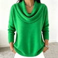 thumbnail image 4 of Gytharion Women's Plus Size Sweaters Solid Color Draped Cowl Neck Long Sleeve Pullocer Sweaters Soft Thick Knit Loose Fashion Layering Tops, 4 of 4