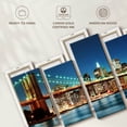 thumbnail image 6 of Elephant Stock Luminous Brooklyn Bridge Wall Art - Horizontal Multi Panel Canvas - 5 Pieceliving Room Wall Decor - Photography Architecture Multi Panel - Brown And Black Decor - 94" x 48", 6 of 8